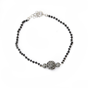 Silver <b>Bead</b> Unisex Black Onyx Sterling <b>Bracelet</b> for Women Daily Wear Manufacture Gift Fashionable Women Custom Jewelry Gift Bulk - Product Image 1