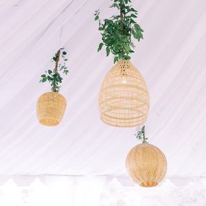 Premium Woven Rattan <b>Decorative</b> Hanging Lantern Handmade <b>Wedding</b> <b>Ceiling</b> Floral Basket for Luxury Reception Event Styling - Product Image 5