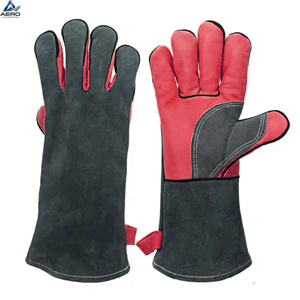 Guantes de Trabajo de Cuero Estilo OEM, Guantes de Mecánico de Piel de Vacuno, Resistentes a Cortes y Soldadura, Duraderos, con Silicona - Product Image 4