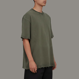 OEM Cotton Worsted Loose Fit Heavyweight T-<b>Shirt</b> <b>Men</b> Streetwear Style <b>Silk</b> Screen Printed Custom Logo Eco-Friendly Quick Dry - Product Image 5
