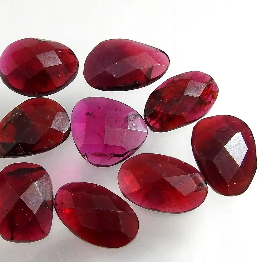 Rhodolite Garnet Faceted Fancy Shape Cabochon Loose Stone Natural Gemstone For Making Jewelry Wholesaler Supplies