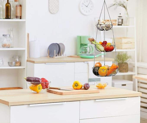 Panier à fruits suspendu multi-niveaux détachable en métal de haute qualité pour la maison et le bureau, idéal pour le rangement décoratif - Product Image 3