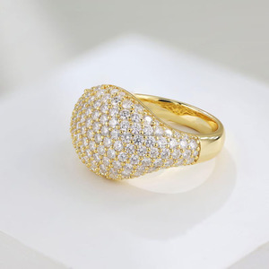 Wide Pave Rhodium Plated Dome <b>Ring</b> Bold Chunky <b>Statement</b> <b>Ring</b> Sterling Silver 925 Cocktail <b>Ring</b> Handmade Gift - Product Image 3
