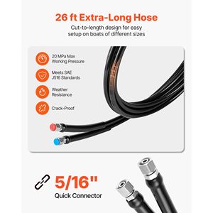 Kit Sistema di Sterzo Idraulico Marino per Imbarcazioni da 200 CV, Pompa Timone a Blocco Bidirezionale 6.9 MPa, Cilindro e Accessori - Product Image 4