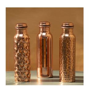 ขวดน้ำทองแดงแท้ 100% ขวดน้ำทองแดงบริสุทธิ์ ขวดน้ำทองแดงแบบด้าน ขัดลายหรือขัดเงา - Product Image 1