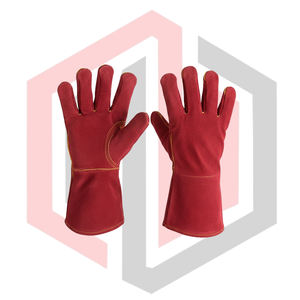 Gants de Soudure Rouges Promotionnels Résistants à la Chaleur, Antidérapants, Sans Silicone, Lisses, Anti-Coupure, Anti-Statiques en Polyester/Nitrile 11 oz - Product Image 1