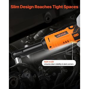 Chiave a Cricchetto Senza Fili da 3/8 Pollici, 240 RPM con 33 Ft-lbs di Coppia, Chiave Elettrica a Batteria Estesa - Product Image 6