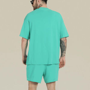 Conjunto de Pantalones Cortos y Camiseta Personalizados para Hombre, Traje Deportivo, Chándal Liso, 100% Algodón - Product Image 2