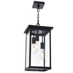 Lampada da Soffitto Nera Antiruggine Impermeabile per Esterni, Lanterna Sospesa per Portico, Stile Rustico per Esterni - Product Image 3