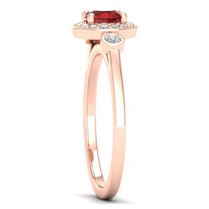 Bague de fiançailles REYES en argent sterling 925 de haute qualité, certifiée GRA, avec moissanite taille ronde 2,3 carats et pierre précieuse grenat, bijoux de luxe - Product Image 3