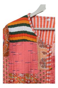 Nueva llegada indio hecho a mano estilo bohemio chaqueta acolchada algodón Floral Patchwork abrigo largo para Otoño Invierno tejido diseño Floral - Product Image 4