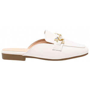 Mules planos de charol beige Ann'S con punta cuadrada y hebilla de cristal, sin cordones, para todas las estaciones, color liso, tendencia de moda, con soporte de arco. - Product Image 2