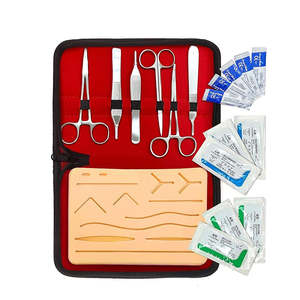 Kit de pratique de suture certifié pour étudiants en médecine vétérinaire - Ensemble d'instruments de chirurgie générale avec coussinets de peau et plaies Mahersi par Dentavex - Product Image 1