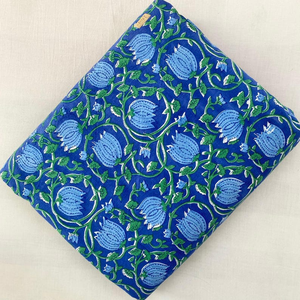 Tissu en coton doux à motif floral, imprimé indien fait main au bloc, pour confection de vêtements d'été et chemises au mètre - Product Image 2