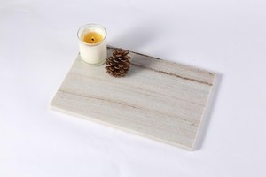 เขียงหินอ่อนสีดำทรงกลม แผ่นรองตัดกันลื่น ถาดเสิร์ฟครัวแบบชิ้นเดียว - Product Image 2