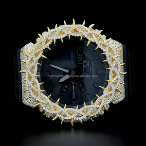 Reloj Moissanite de Primera Calidad Estilo Thorn, Modelo GA 2100, Caja de Plata 925, Completamente Cubierto de Moissanite, Movimiento de Cuarzo - Product Image 5