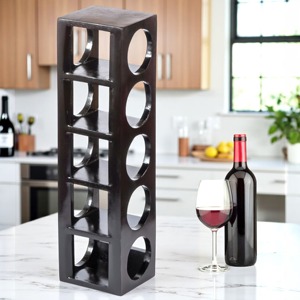 Elegante Soporte Metálico Escultural para Botellas de Vino, Decoración Contemporánea para Bar en Casa - Product Image 3
