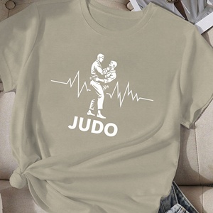 Camiseta Deportiva Informal de Mujer con Diseño de Silueta de Judo, Tejido de Poliéster Cómodo - Product Image 4