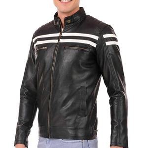 Chaqueta de cuero para hombre de embalaje personalizado hecha en Stitchmode de Pakistán de alta calidad, chaqueta de motorista para hombre de peso pesado de nuevo estilo - Product Image 2
