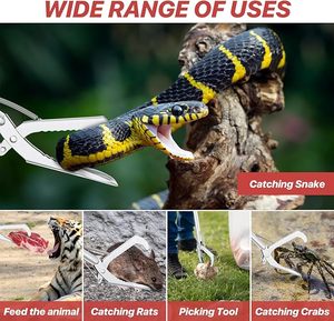Heavy Duty Snake Catcher Stick Collapsible Professional Reptile Tongs Rattlesnake Grabber <b>Tool</b> <b>Safe</b> Handling Equipment - Product Image 6