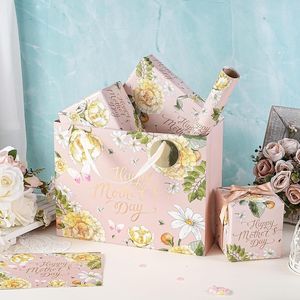 Rotolo di Carta da Regalo Floreale per la Festa della Mamma con Scritta 'Happy Mother's Day' Gialla 17 Pollici X 16,4 per Confezioni Regalo Donna Mamma - Product Image 1