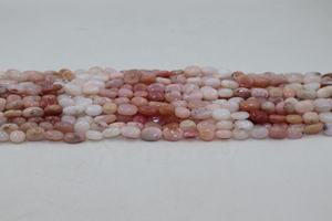 Cuentas de Ópalo Rosa Natural de Primera Calidad, Corte Ovalado, 8mm, 14 Pulgadas, Lisas, para la Elaboración de Joyería - Product Image 2