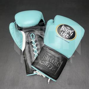 No Boxing No Life Guantes de Boxeo Profesionales de Cuero Vacuno de Primera Calidad con Cordones, Protección Completa para los Dedos, Acolchado Grueso de 4 Capas, Transpirables - Product Image 1