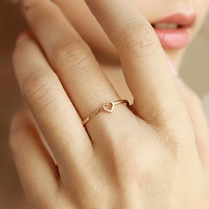 Hallmark Silver Loving Heart Gold Plated Minimal Casual Ring - Product Image 2