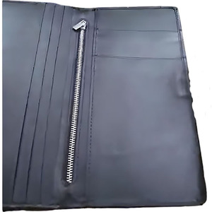 Genuine Leather Checkbook Long <b>Wallet</b> Secure Buckle Flap ID Window Card Slots <b>Zipper</b> Pocket Clutch For Men Exclusive Top Quality - Product Image 6