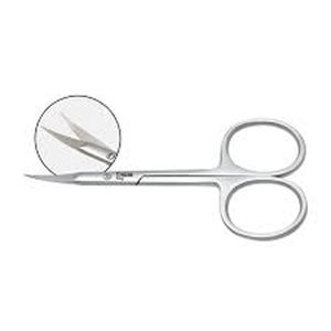 Ciseaux à cuticules professionnels de qualité supérieure, à pointe droite, avec anneau large, en acier inoxydable, ciseaux à ongles courbés, manucure de précision - Product Image 1