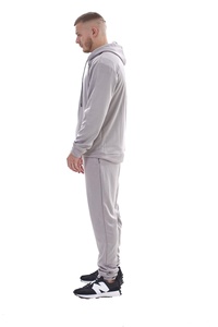 Mens <b>Plain</b> <b>Tracksuit</b> Zipper Polyester Ribbed Hooded Sweatshirt Jogger Mens Hooded Personalized Logo Embroidery <b>Plain</b> Color - Product Image 2