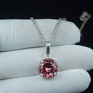Pendentif en Kunzite rose, pierre de naissance de février, taille ronde, en argent sterling 925, collier minimaliste, cadeau - Product Image 6