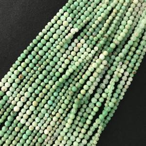 Perles rondes lisses en chrysoprase de qualité AA certifiées IGI 100% naturelles, 3,5 mm-5,5 mm, couleur vert pierre, Fire Vivaaz Gems - Product Image 4