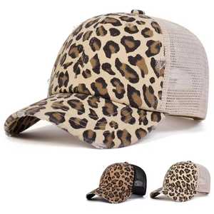 Gorra Trucker con Estampado de Leopardo, Unisex, Ajustable, Transpirable, con Malla en la Parte Trasera, Informal, para Primavera/Verano, de Poliéster y Algodón - Product Image 1