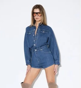 Combinaison en jean tendance pour femme – Confortable, style décontracté, vente en gros, directement de l'usine - Product Image 1