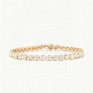 Women's 18K <b>Solid</b> <b>Gold</b> Tennis Bracelet Round Brilliant Cut Diamond Channel Setting Classic Everyday Wear Jewelry - Product Image 2
