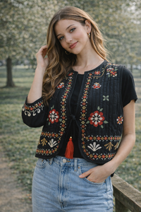 Veste d'hiver pour femme avec motif Suzani brodé à la main, tissu blanc, cadeau pour demoiselle d'honneur ou vêtements pour femme, vente en gros OEM ODM - Product Image 2