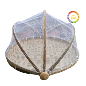 ฝาครอบอาหารไม้ไผ่ทนทานพร้อมตาข่ายละเอียดสำหรับผลไม้และอาหาร - Product Image 2