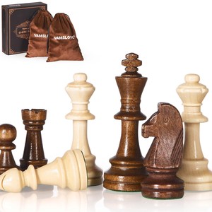 Jeu d'échecs et de dames en bois de pin avec tiroir de rangement - Vente en gros, jeu de société éducatif, design moderne du milieu du siècle - Product Image 5
