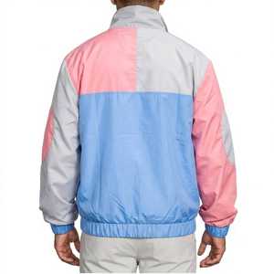 Wholesale Custom Logo Retro 80s Color Block Windbreaker <b>Jacket</b> <b>Men</b> Lightweight Nylon Waterproof Pullover Anorak Streetwear Track - Product Image 2