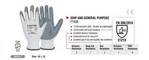 Gants gris Frontier en nitrile avec revêtement sur la paume pour applications aérospatiales - Product Image 4