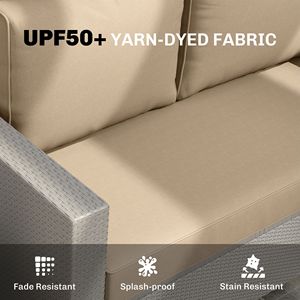 Cojines para Muebles de Patio de 2 Plazas con Funda Extraíble Resistente a la Decoloración - Cojines de Calidad para Exteriores - Product Image 5