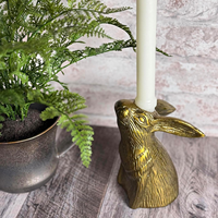 Porte-bougie décoratif en forme de lapin, en métal doré, pour la décoration de la maison et les cadeaux