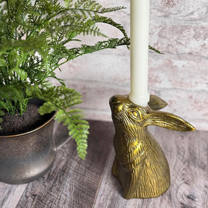 Porte-bougie décoratif en forme de lapin, en métal doré, pour la décoration de la maison et les cadeaux - Product Image 4