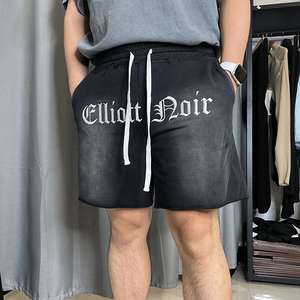 Shorts d'été vintage pour hommes en coton, qualité supérieure, vente en gros, style décontracté, avec logo personnalisé, effet délavé Batik blanc Dopamine-Washed - Product Image 2