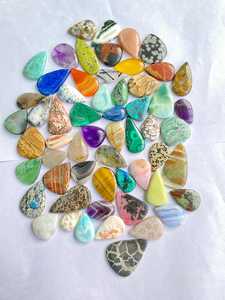 Natural Mixed Gemstone Cabochons Wholesale Lot for Jewelry Making Natural Mixed Gemstone Flatback Cabochons Bulk Lot Various - Product Image 3