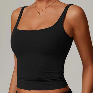 Débardeur de compression sans manches pour femme, personnalisable avec logo, respirant, pour le fitness, la gym, la course, le sport, le yoga, gilet uni vierge - Product Image 2