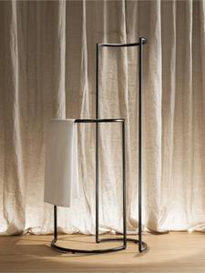 Porte-serviettes double barre en métal noir contemporain, support lourd, organisateur de salle de bain, élégant, durable, structure minimaliste - Product Image 3