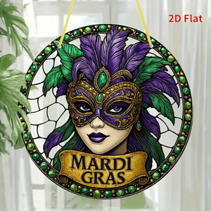 CIFbuy Décoration Murale en Acrylique Style Vitrail Vintage Masque de Mardi Gras pour Fête de Jardin Thème TikTok pour Service de Retrait Temu - Product Image 5