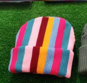 Unisex Adult Beanie Hat Solid Color Pink <b>Red</b> 100% Acrylic Flat Knitted Casual Winter Cap Beanies Manufacturers Custom Branding - Product Image 4